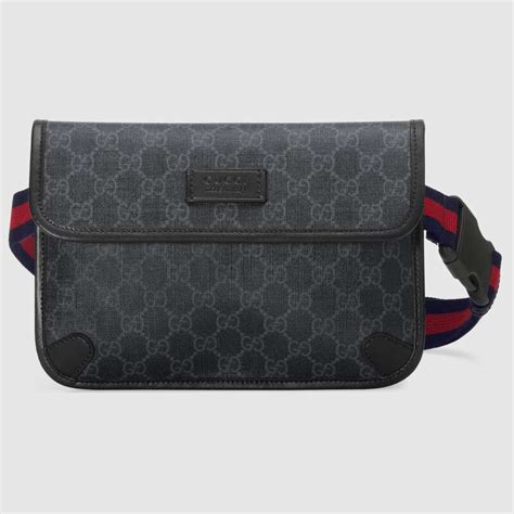 gucci men's gg supreme canvas belt bag - black|Gucci neo vintage bag.